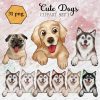Cute Dogs Clipart, Cartoon Dog Portrait, Set One 4 dog
