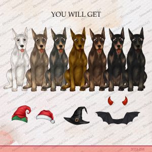 Dog Sitting Clipart – Set 6, Cute Animals Illustration 2 dog