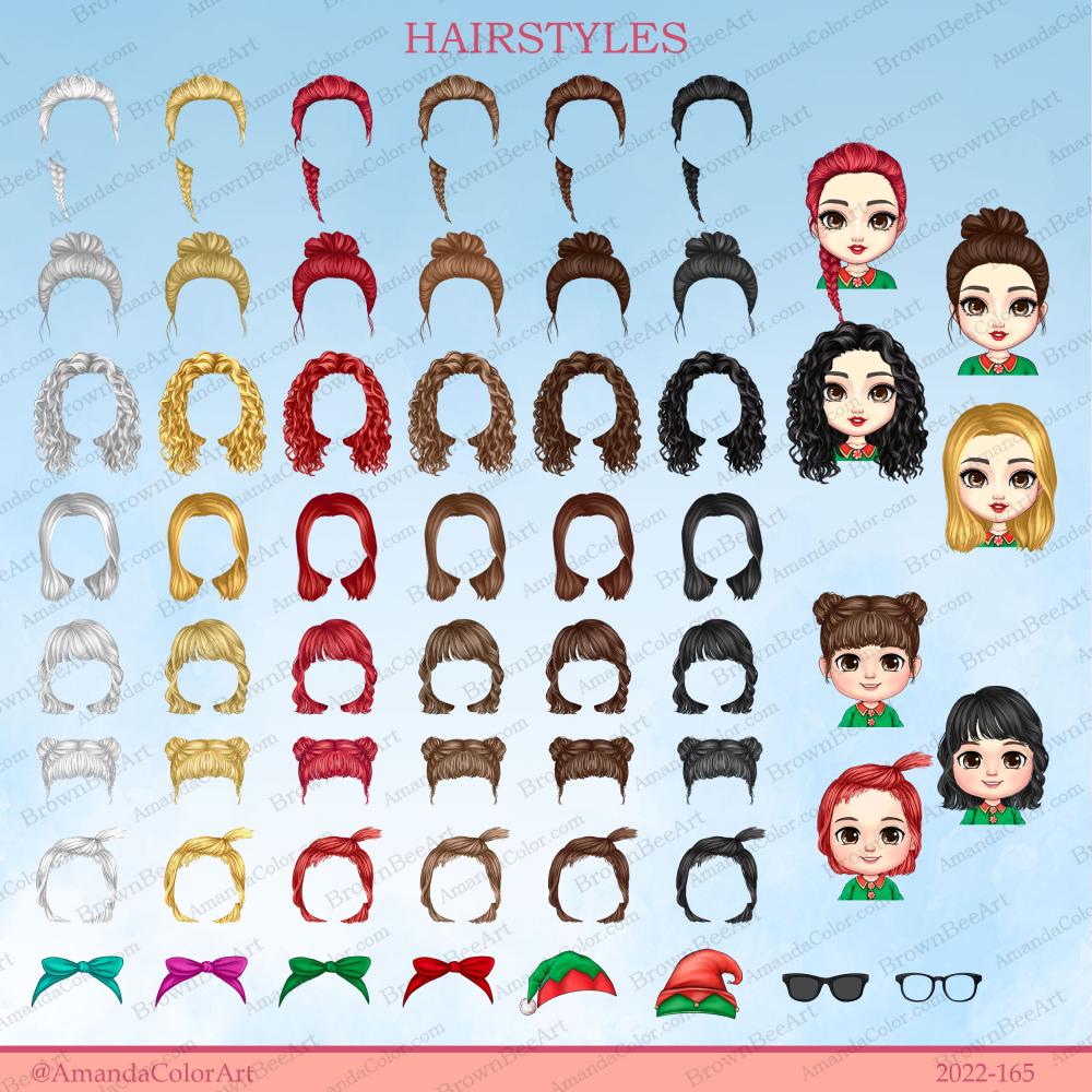 Elf Family Clipart, Chibi Clipart 2 christmas