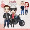 Couple motorcycle clipart, Chibi clipart 5 Couple motorcycle