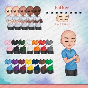 Father's Day, Father and Baby, Chibi clipart 1 chibi clipart