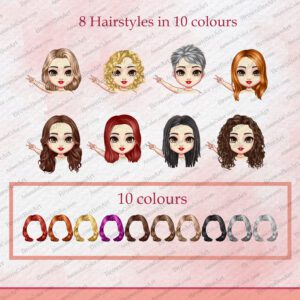 Chibi Besties Clipart, Best friends, Soul Sisters 4 Chibi Hairstyle