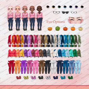 Autumn girl clipart