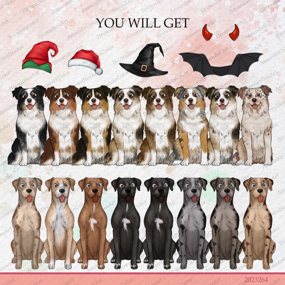 Dog Sitting Clipart – Set 7, Cute Animals Illustration 2 dog clipart