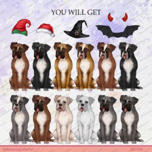 Dog Sitting Clipart – Set 8, Cute Animals Illustration 2 dog clipart