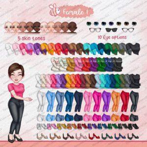 Custom Friend Group Set, Besties Clipart, Anime 7 sister clipart