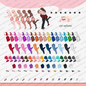Personalized Couple Clipart, Valentine's day clipart, Happy couple, Anime clipart 6 couple valentine clipart