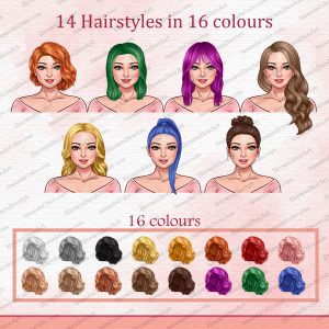 Front Hair Colors Clipart