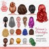 Women's Hairstyles clipart, Custom Female, Ladies Hairstyles, Natural Hair Woman Clipart 10 hairstyle clipart
