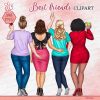 Best friends clipart, Besties clipart, Soul sisters clipart, Fashion Woman Clipart, Personalized clipart 6 Best friends clipart