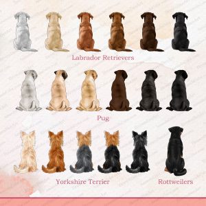 Dog Clipart From Back, Dog Breeds clipart, Back View Dog png, Digital Download 4 Dog Breeds clipart