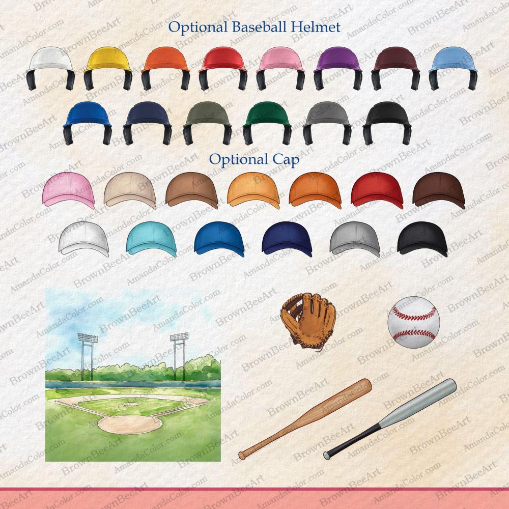 Baseball Family clipart, Baseball clipart, Softball Family, Sports Clipart, Chibi clipart, Personalized Gift for Family 7 baseball clipart