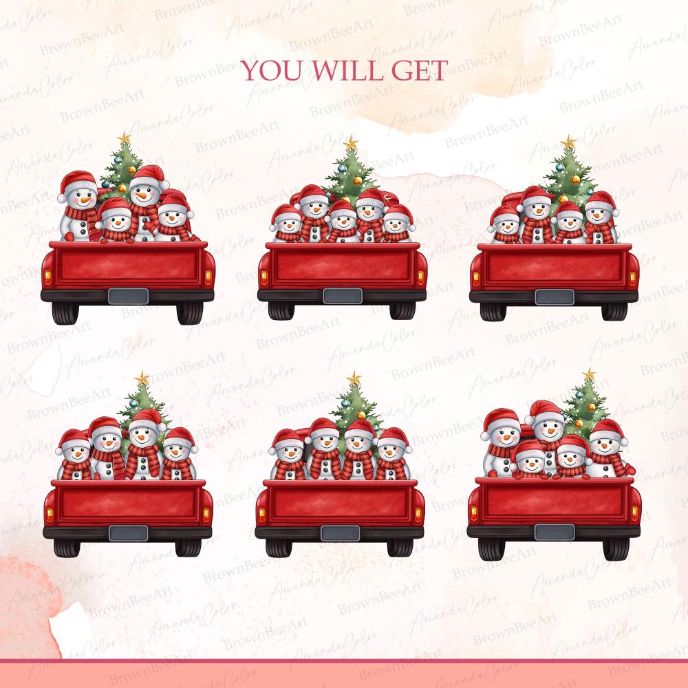 Personalized Snowman Family Clipart, Custom Christmas PNG, Winter Digital Download Gift 3 Snowman Family Clipart