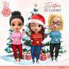 3D Chibi Best Friend Clipart, Boss Babe & Drinks Clipart, Cute Girl PNG, Personalized Chibi Art 13 3D Chibi Best Friend Clipart