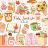 fall bookish clipart